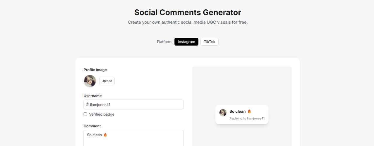 Social Comments Generator Overview